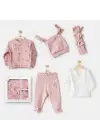 Omarı Yumuşak ve Şık 5 Parça Bebek Çıkış Seti Pink