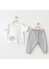 Omarı Havalı ve Şık 2li Bebek Tulum Takımı Grey