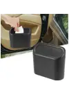 Araba Çöp Kutusu Kapaklı Organize Siyah Renk