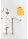 Araba Desenli Sarı 4lü Erkek Bebek Tulumu