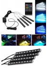 Araç İçi Ayak Altı 12li Şerit Led Işık Uzaktan Kumandalı Rgb Işıklı Ses Ve Müziğe Duyarlı