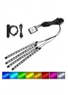 Araç İçi Ayak Altı Led 12 Led Işık Sese Müziğe Duyarlı Rgb Işıklı Aydınlatma Seti