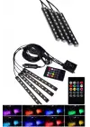 Araç Içi Aydınlatma Kumandalı 12 Led Ayak Altı Led Ambiyans Işığı Sese Duyarlı Kumandalı