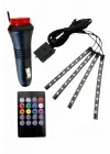 Araç Içi Aydınlatma Kumandalı 12 Led Ayak Altı Led Ambiyans Işığı Sese Duyarlı Kumandalı
