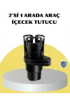 Araç İkili Bardak Tutucu Ayarlanabilir Genişlik 360° Döner Sistem