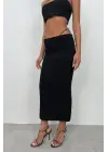 Askı Detay Straplez Dokulu Crop