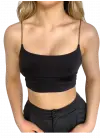 Askılı Crop  Bluz-SİYAH