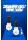 Askılı Kırılmaz Led Işık Kamp Bahçe Lambası Taşınabilir Led Ampul Şarjlı