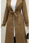 Astarlı Kemerli Trenckot -Taba