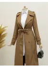 Astarlı Kemerli Trenckot -Taba