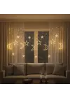 Ay ve Yıldız Figürlü Kumandalı 12 Sarkıtlı 120 LED Dekor Işık – Dekoratif Ortam ve Masaüstü Aydınlatması