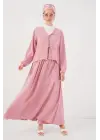 Ayrobin Kimono Etek İkili Takım 8047 - Pembe