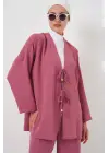 Ayrobin Kimono Pantolon İkili Takım 6739 - Gül Kurusu