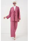 Ayrobin Kimono Pantolon İkili Takım 6739 - Gül Kurusu