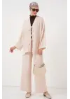 Ayrobin Kimono Pantolon İkili Takım 6739 - Krem