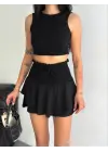 Ayrobin Şortlu Etek - Siyah