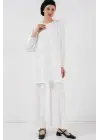 Ayrobin Tunik Pantolon Alt Üst Takım 6712 - Beyaz