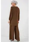 Ayrobin Tunik Pantolon Alt Üst Takım 6712 - Kahverengi