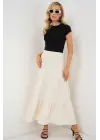 Ayrobin Uzun Etek 8048 - Krem