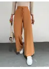 Omarı Bol Paça Beli Lastikli Pantolon - Kayısı Rengi