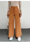Omarı Bol Paça Beli Lastikli Pantolon - Kayısı Rengi
