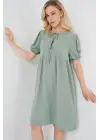 Bağcıklı Midi Elbise 2575 - Çağla