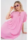 Bağcıklı Midi Elbise 2575 - Pembe
