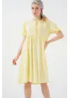 Bağcıklı Midi Elbise 2575 - Sarı