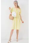 Bağcıklı Midi Elbise 2575 - Sarı