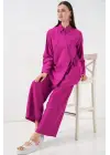 Bağcıklı Tunik Pantolon İkili Takım 6752 - Fuşya