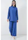 Bağcıklı Tunik Pantolon İkili Takım 6752 - İndigo