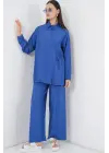 Bağcıklı Tunik Pantolon İkili Takım 6752 - İndigo
