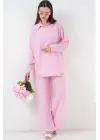 Bağcıklı Tunik Pantolon İkili Takım 6752 - Pudra