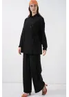 Bağcıklı Tunik Pantolon İkili Takım 6752 - Siyah