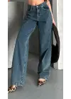 Baggy kar yıkama yeşil tint jeans pantolon d2007