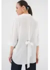 Bağlama Detaylı Ayrobin Gömlek 20290 - Beyaz