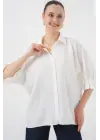 Bağlama Detaylı Ayrobin Gömlek 20290 - Beyaz