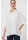 Bağlama Detaylı Ayrobin Gömlek 20290 - Beyaz