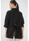 Bağlama Detaylı Ayrobin Gömlek 20290 - Siyah