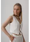 Bağlamalı Yelek - Beyaz