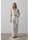 Bağlamalı Yelek - Beyaz