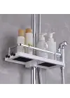 Banyo Direğine Asılabilir Köşelik Şampuanlık Sabunluk Çift Askılı Düzenleyici Raf Paslanmaz
