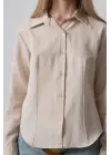 Omarı Yumuşak Dokulu Oversize Gömlek