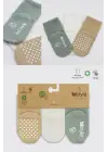 Omarı Kaymaz Penye Soket Çorap Seti 3lü - Ekru Bej