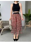 Omarı Sezona Uygun Baskılı Uzun Etek