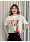 Çarpıcı Baskılı Crop Tişört