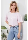 Modern Baskılı Crop Tişört
