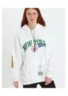 Beyaz Kapüşonlu Sweatshirt