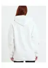 Beyaz Kapüşonlu Sweatshirt