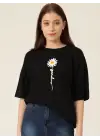 Omarı Yıldız Desenli Baskılı T-shirt